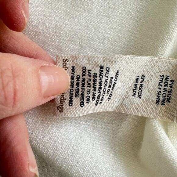 Soft Surroundings Margulies Sweater Womens 2X Exposed Back Zip Long Sleeve Cream - Picture 8 of 8